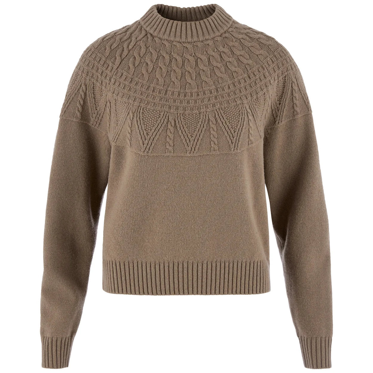 Fjallraven Ovik Solid Jacquard Knit Sweater - Suede Brown