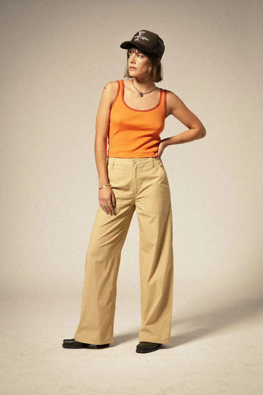 Brixton Ringer Organic A-Tank - Tangerine