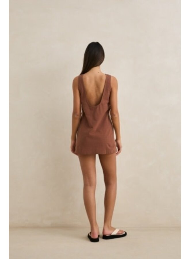 Rhythm Hanalei Mini Dress - Chocolate