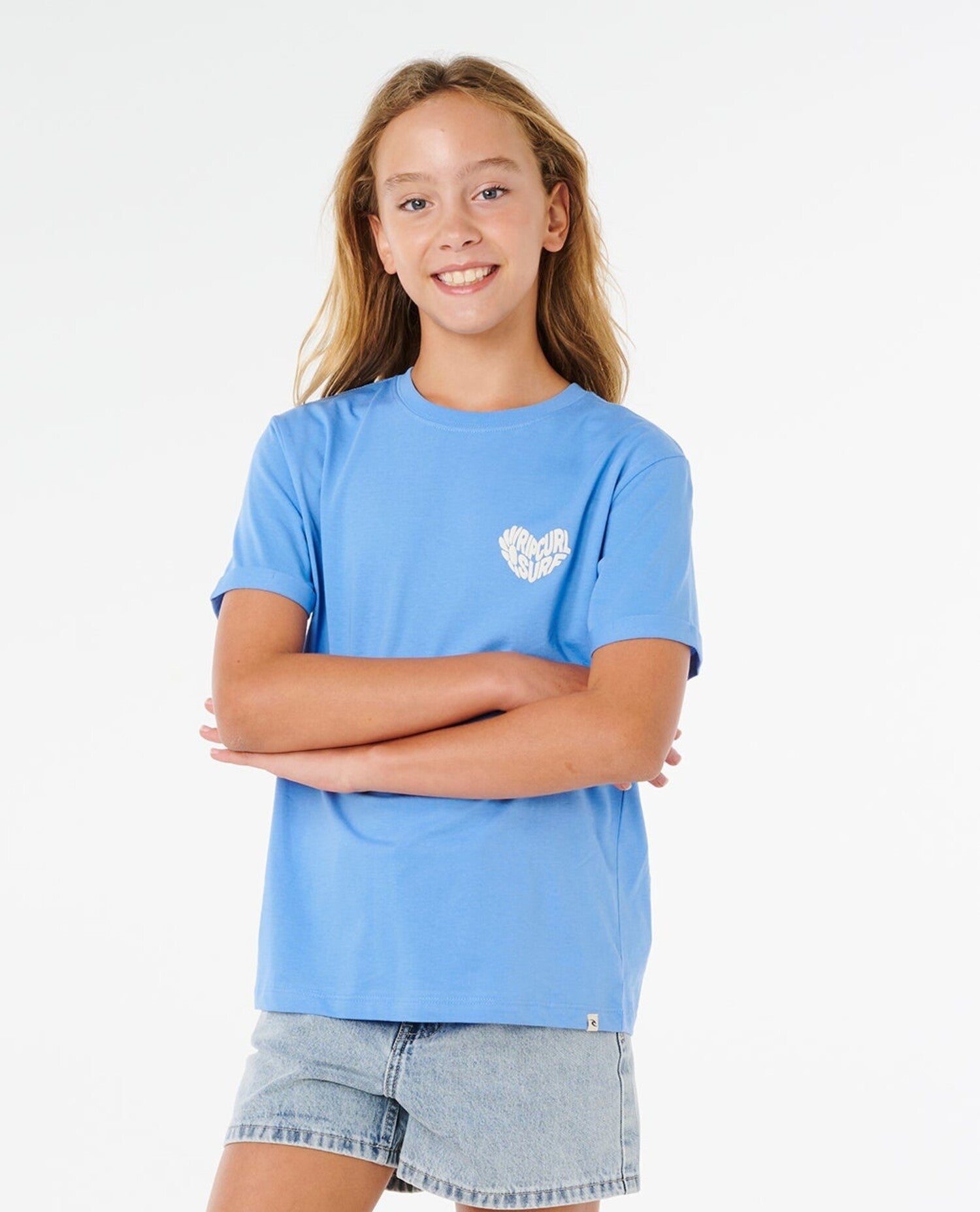 Rip Curl Girls Network Heart Tee - Cornflower Blue