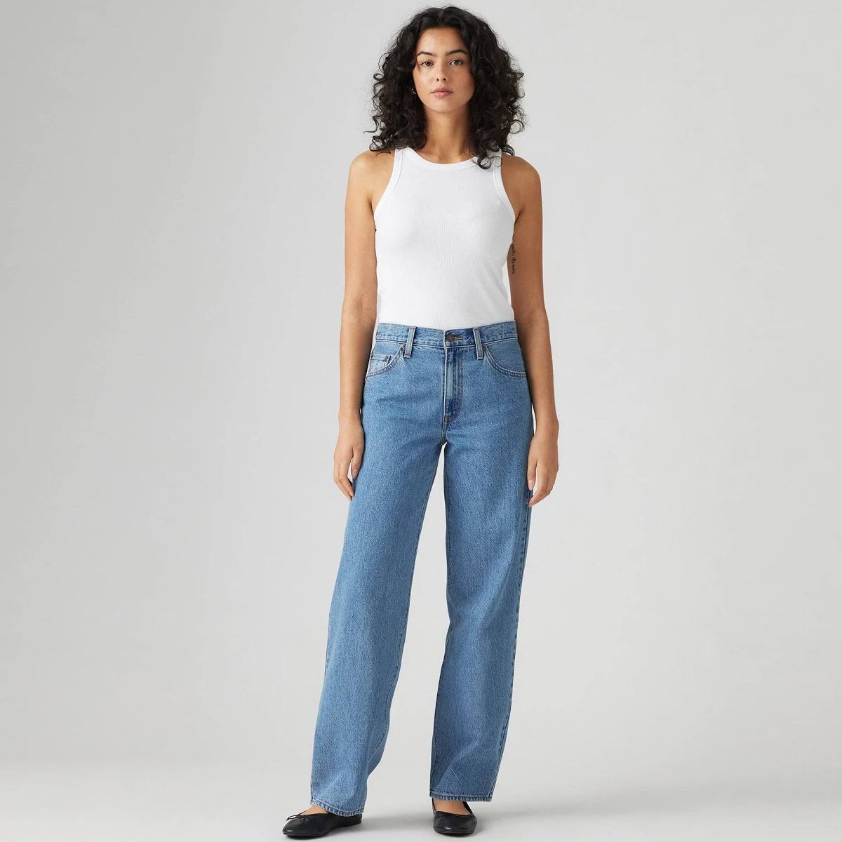Levis Womens Baggy Dad Jeans - Own It Stone