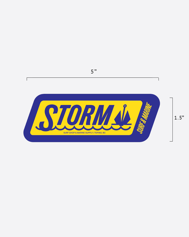 Storm Marine & Surf Supply Sticker Yellow