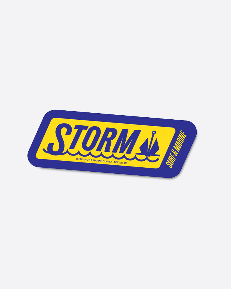 Storm Marine & Surf Supply Sticker Yellow