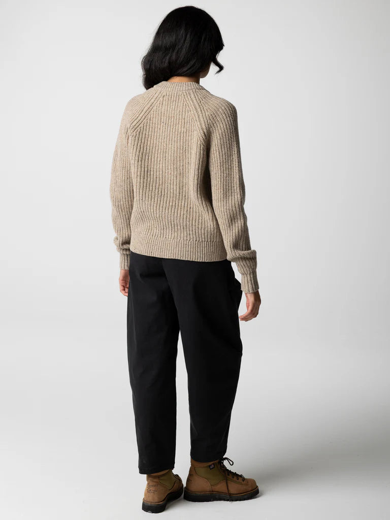Finisterre Mora Crew Neck Cardigan-Oatmeal