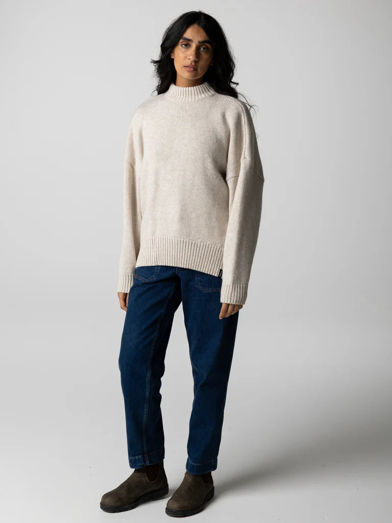 Finisterre Eyre Crew Neck Sweater-Oatmeal