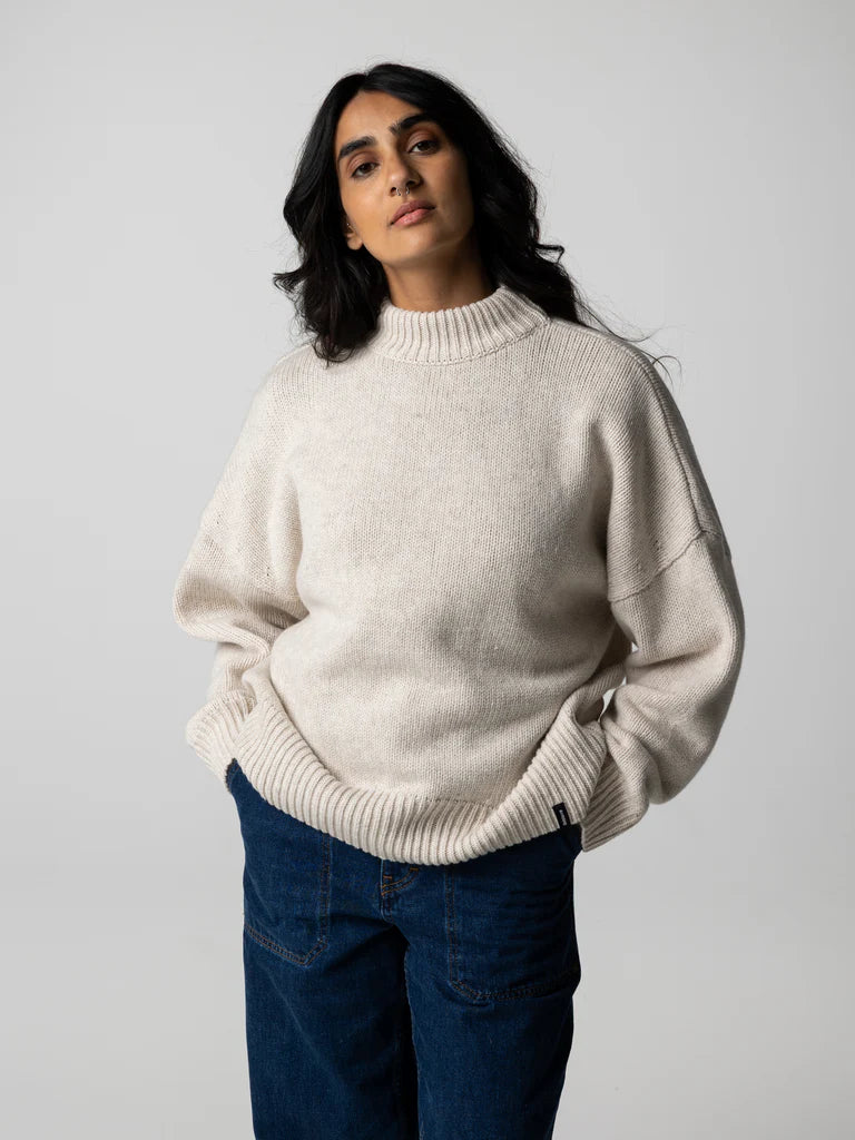 Finisterre Eyre Crew Neck Sweater-Oatmeal