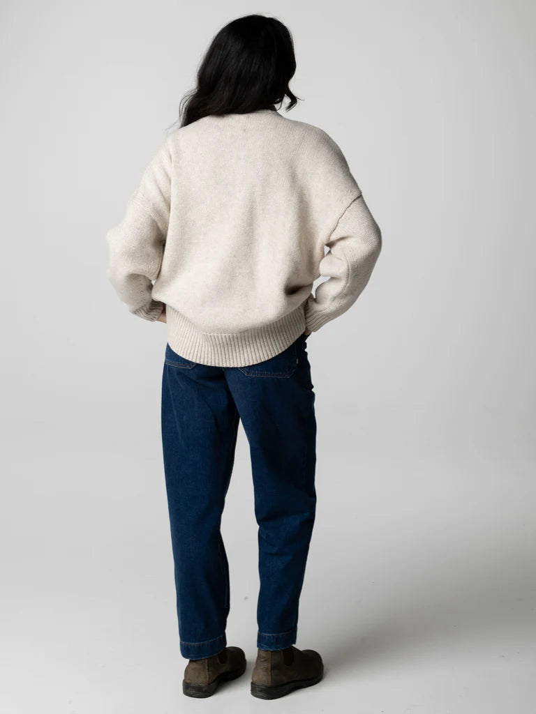 Finisterre Eyre Crew Neck Sweater-Oatmeal