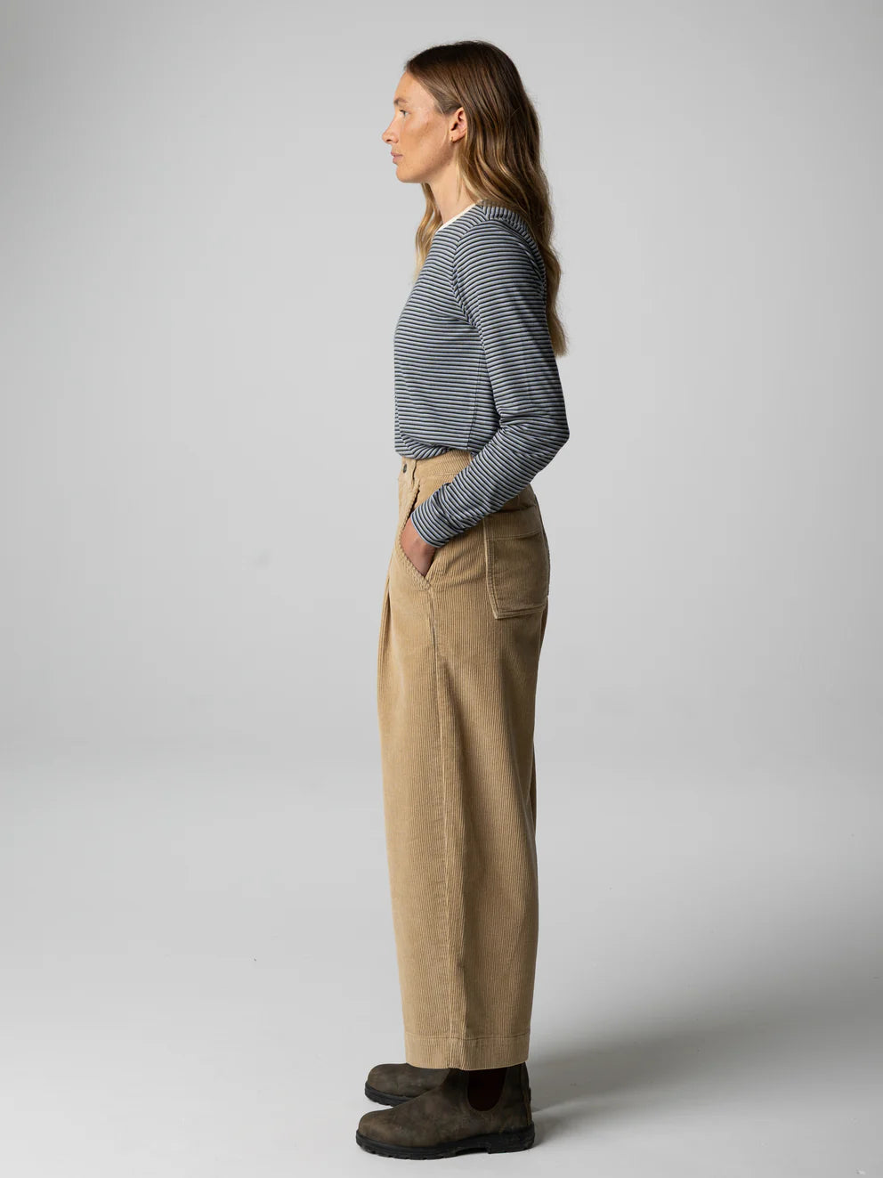 Finisterre Eldon LS Stripe - Winter Sky/Bay Leaf