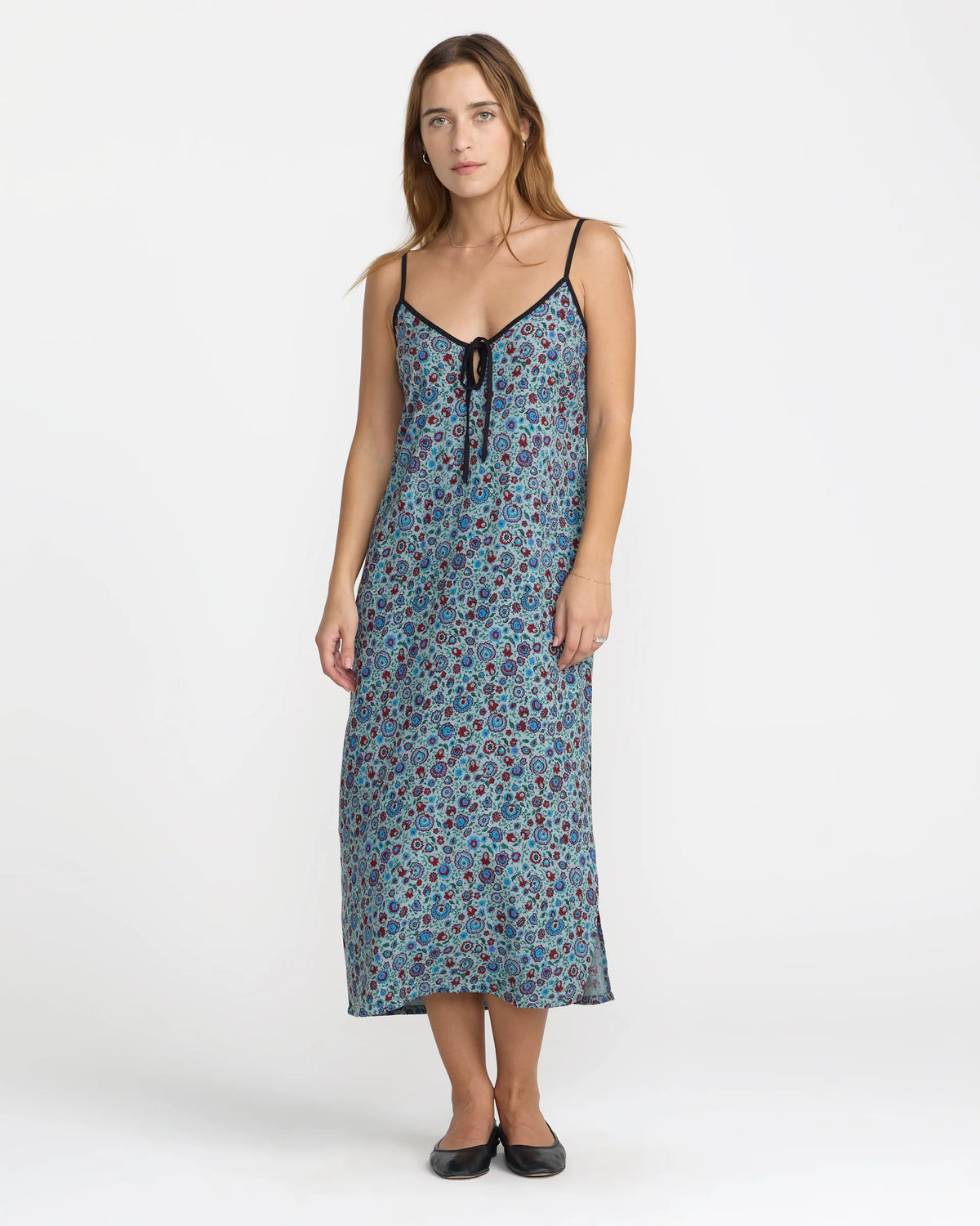 RVCA Untamed Floral Slip Dress - Arona Blue