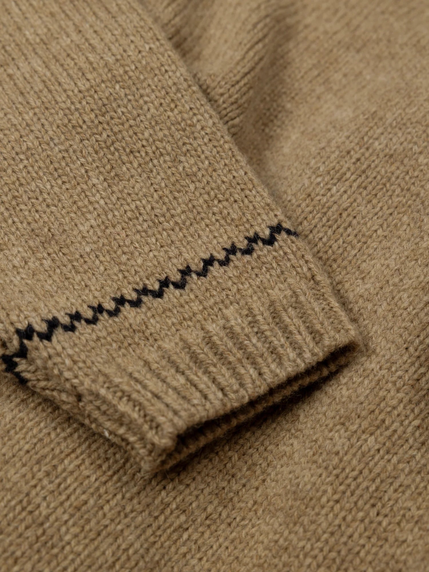 Finisterre Taran Tipped Jumper - Warm Oatmeal/ Navy