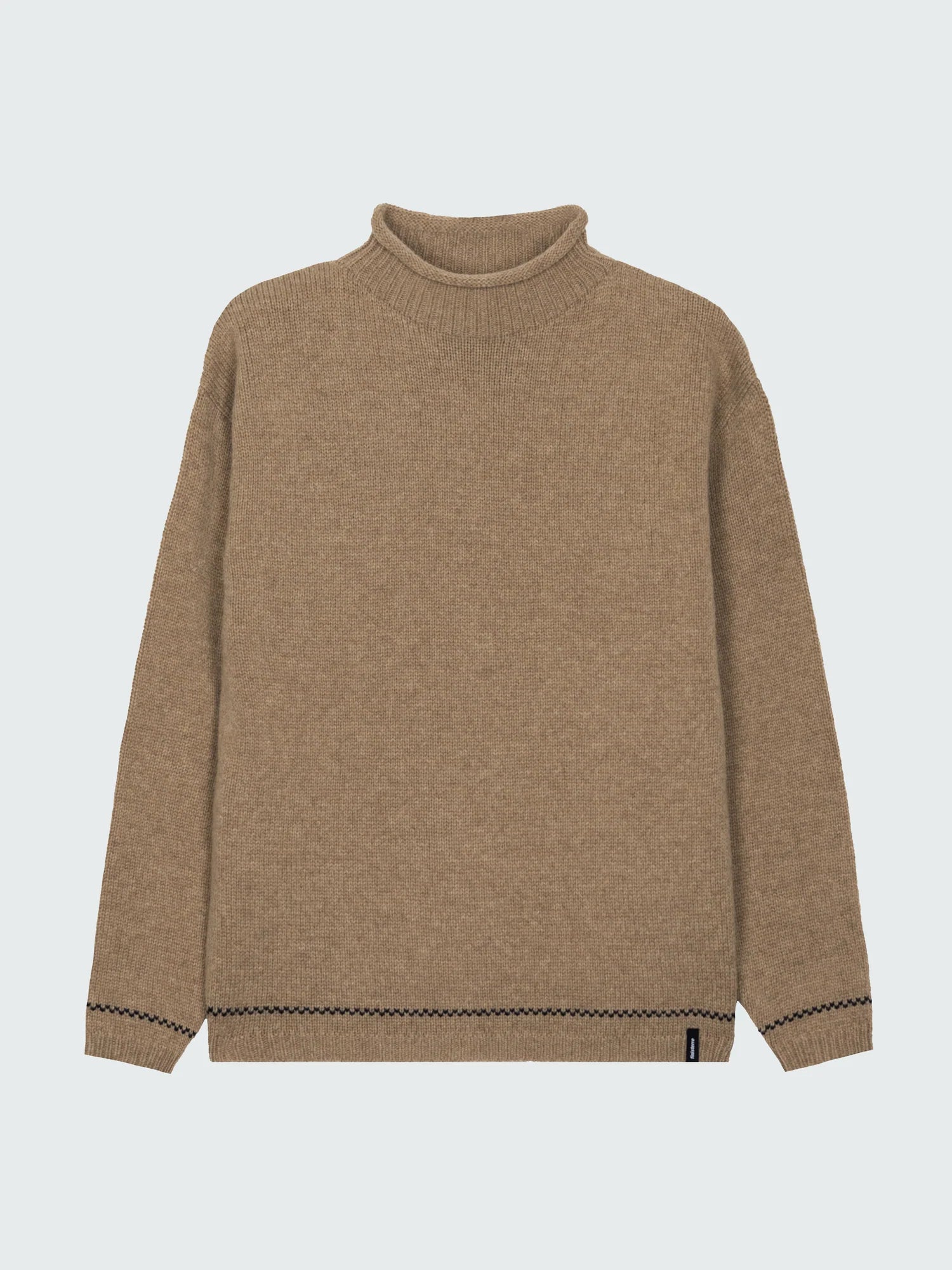 Finisterre Taran Tipped Jumper - Warm Oatmeal/ Navy
