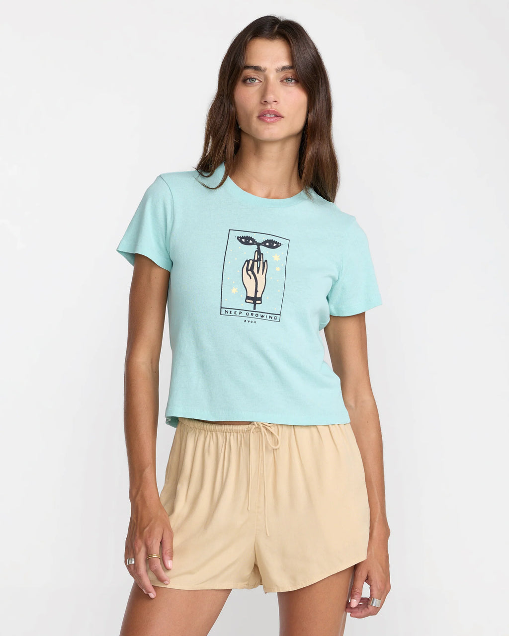 RVCA Keep Growing 411 Tee - Aqua Haze