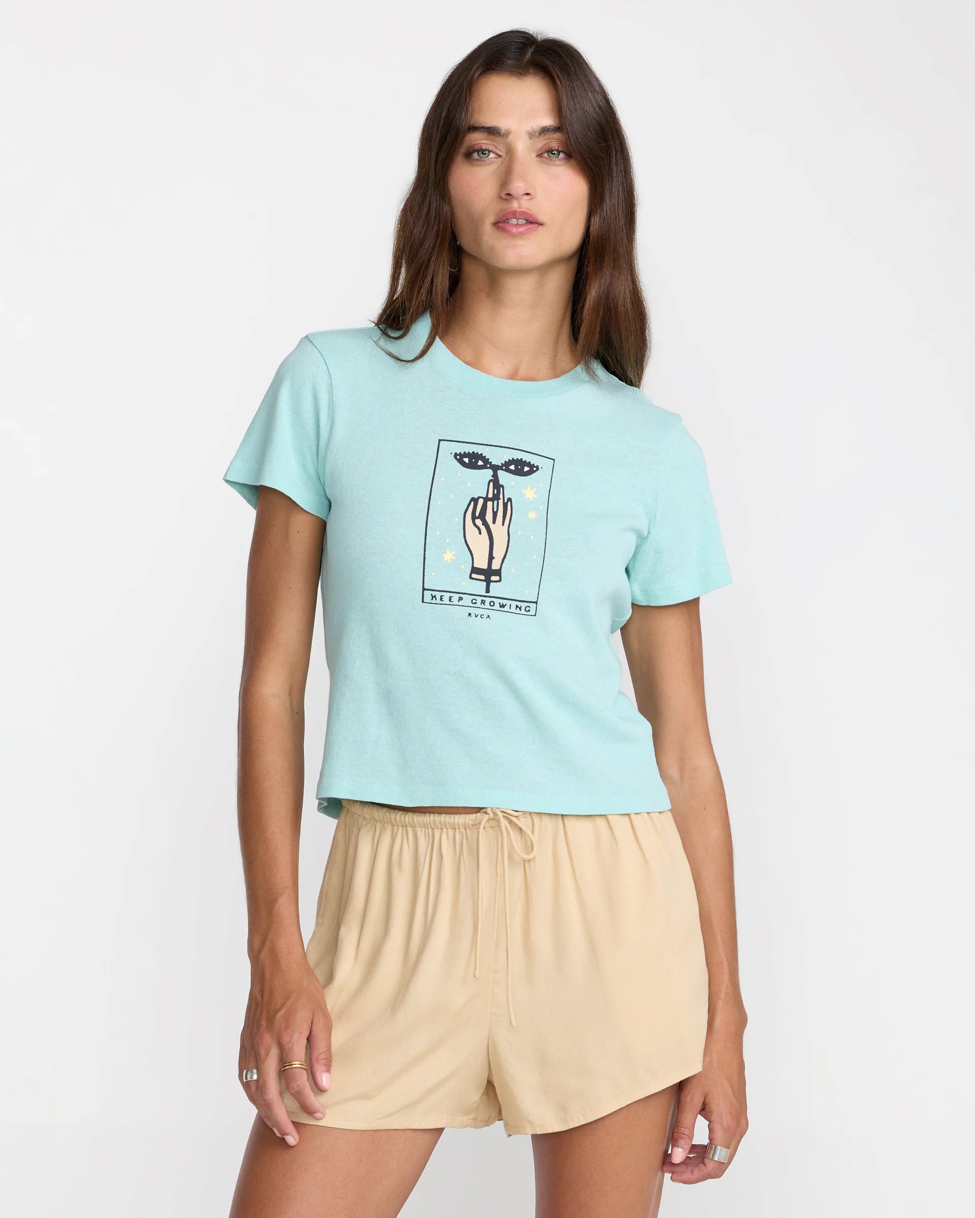RVCA Keep Growing 411 Tee - Aqua Haze