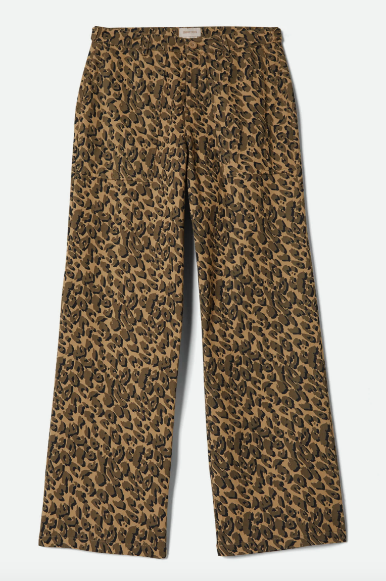 Brixton Jane Utility Leg Pant-Brown Cheetah