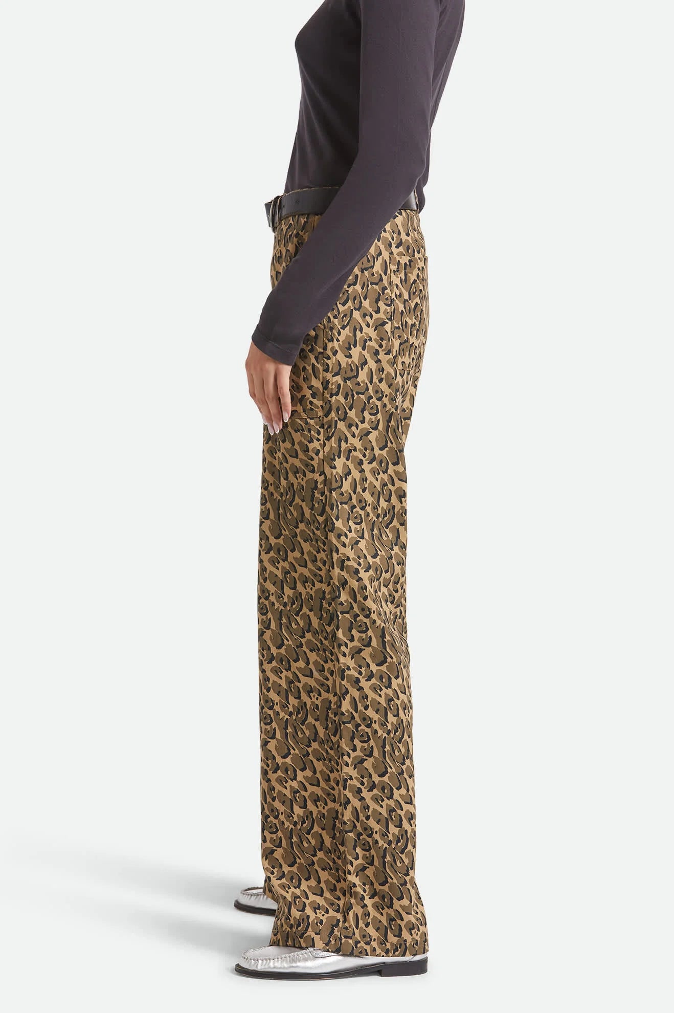 Brixton Jane Utility Leg Pant-Brown Cheetah