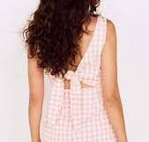 Mink Pink Sabina Tie Back Mini Dress - Pink Gingham