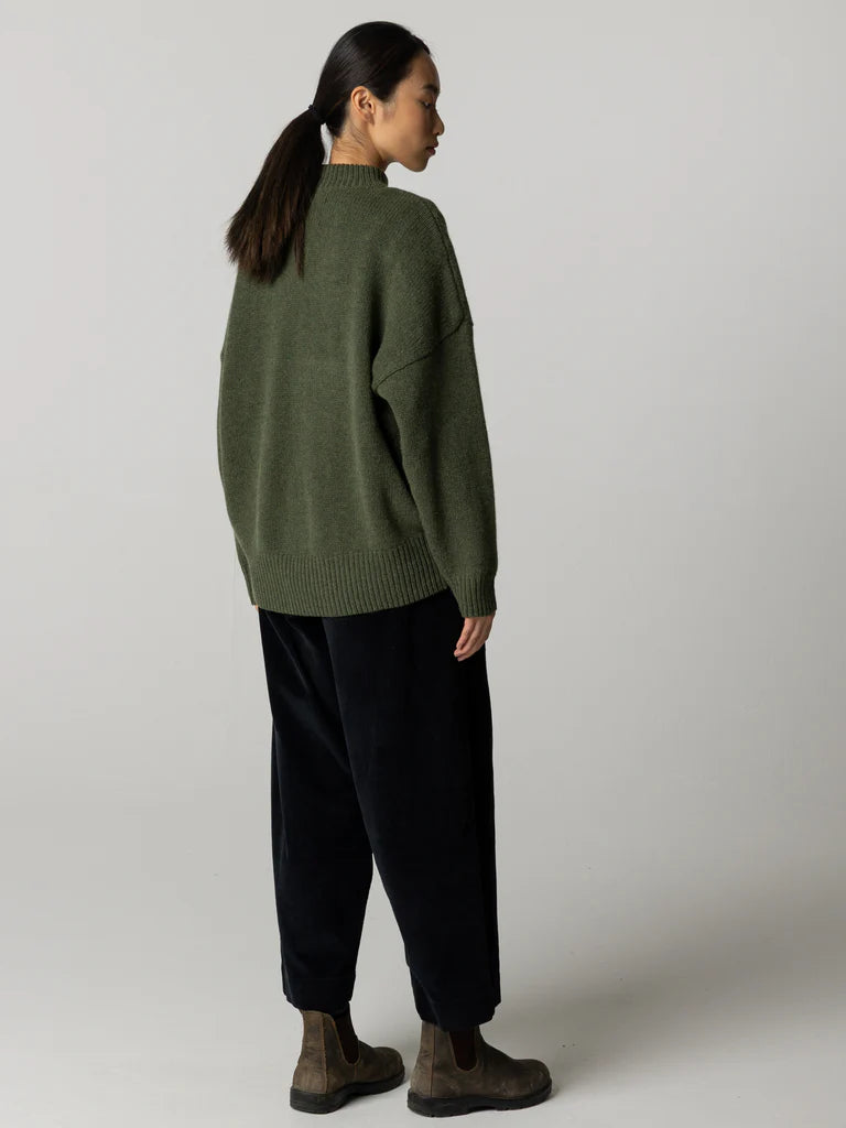 Finisterre Eyre Crew Jumper-Olive