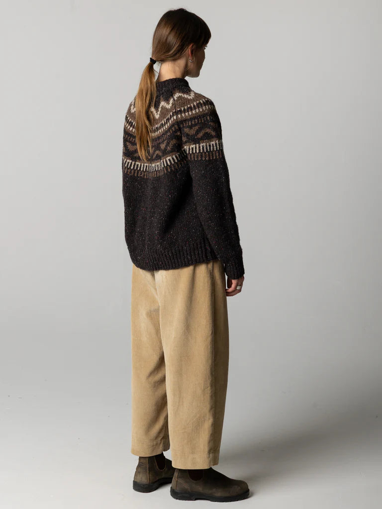 Finisterre Porth Fair Isle Yoke Jumper-Caramel