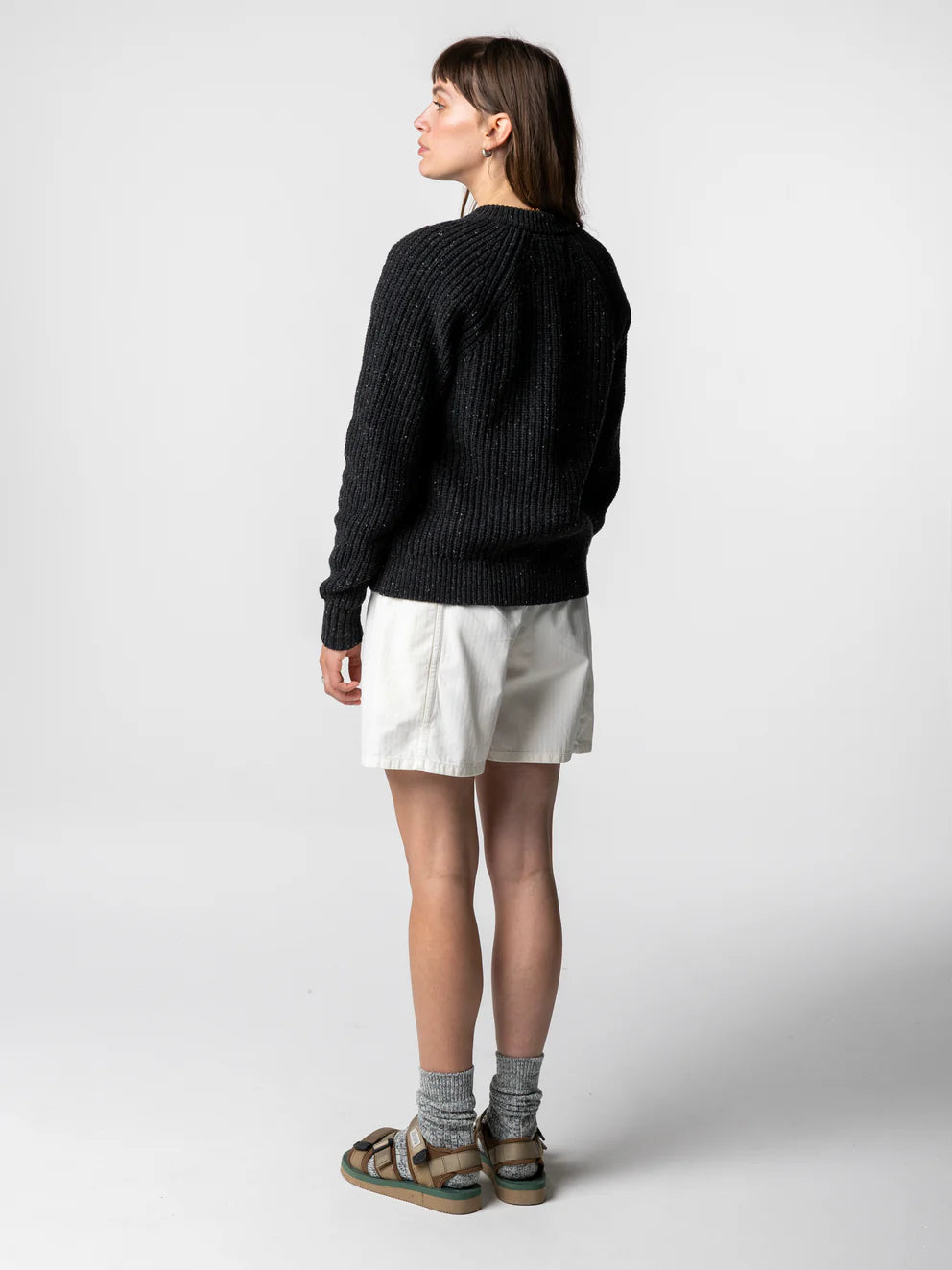 Finisterre Mora Crewneck Cardigan - Raven