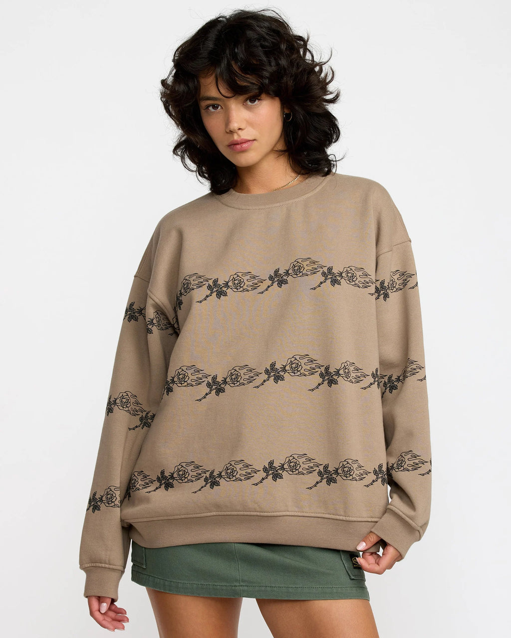 RVCA ANP Spanky Boyfriend Crew - Desert Taupe