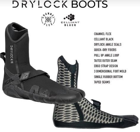 Xcel Drylock Roundtoe 7mm Boot - Black/Gum