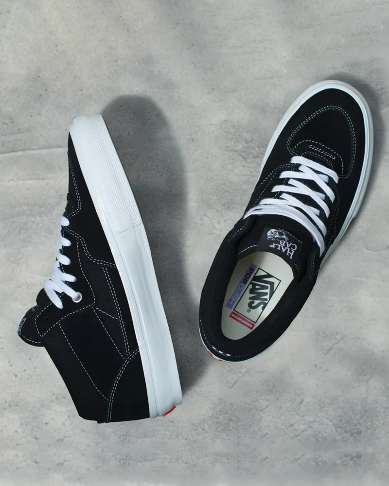 Half black and white vans discount